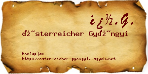 Österreicher Gyöngyi névjegykártya